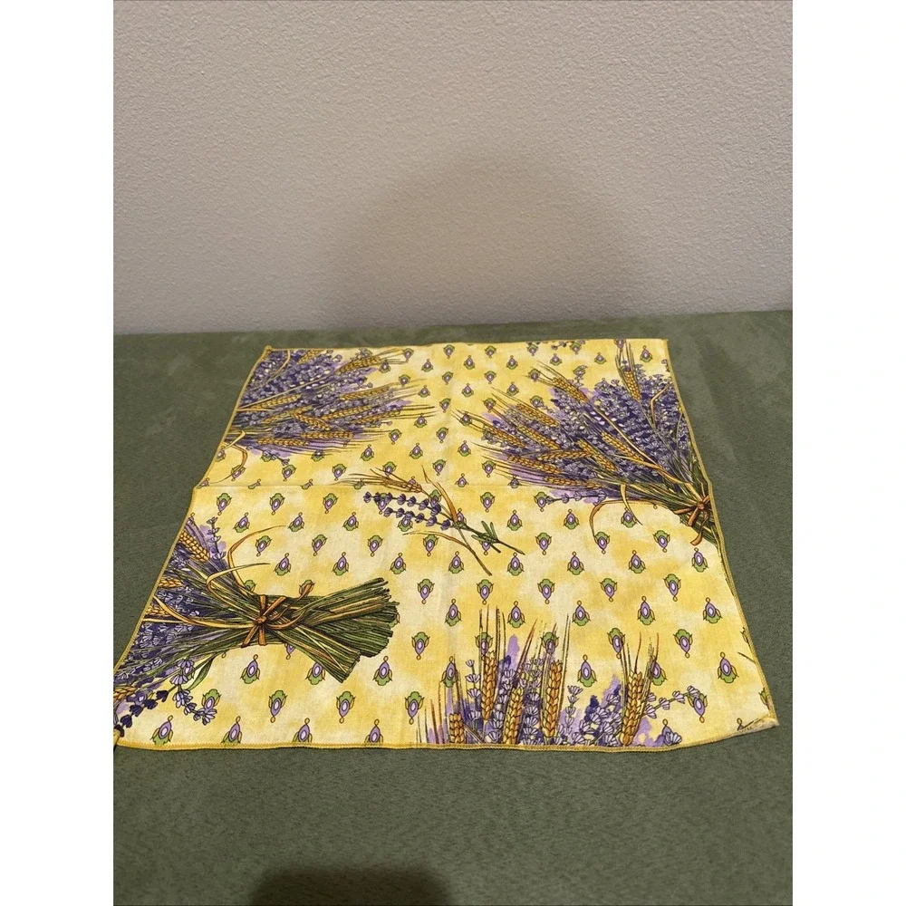 French Provencal Cotton Set of 8 Napkins Lavender Bouquet 14